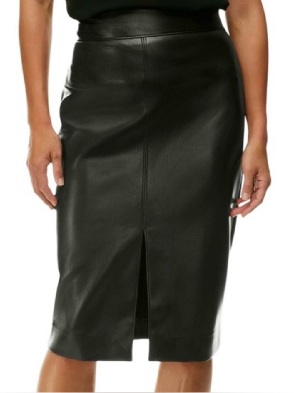Babaton Pegu Skirt Black Faux Leather Size 4